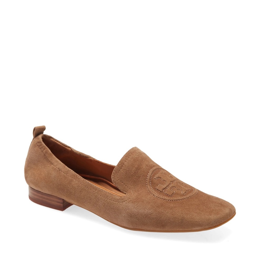Tory Burch Leigh Brown Suede Flat Loafer Size 7